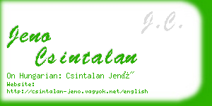 jeno csintalan business card